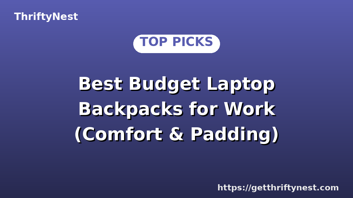Best Budget Laptop Backpacks for Work (Comfort & Padding)
