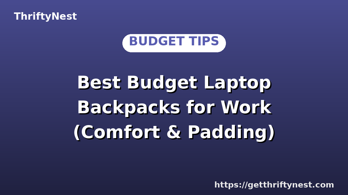 Best Budget Laptop Backpacks for Work (Comfort & Padding)