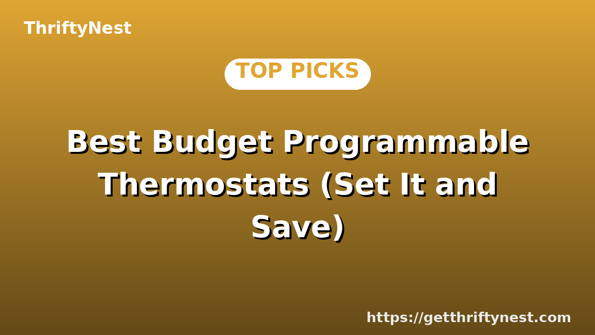 Best Budget Programmable Thermostats (Set It and Save)