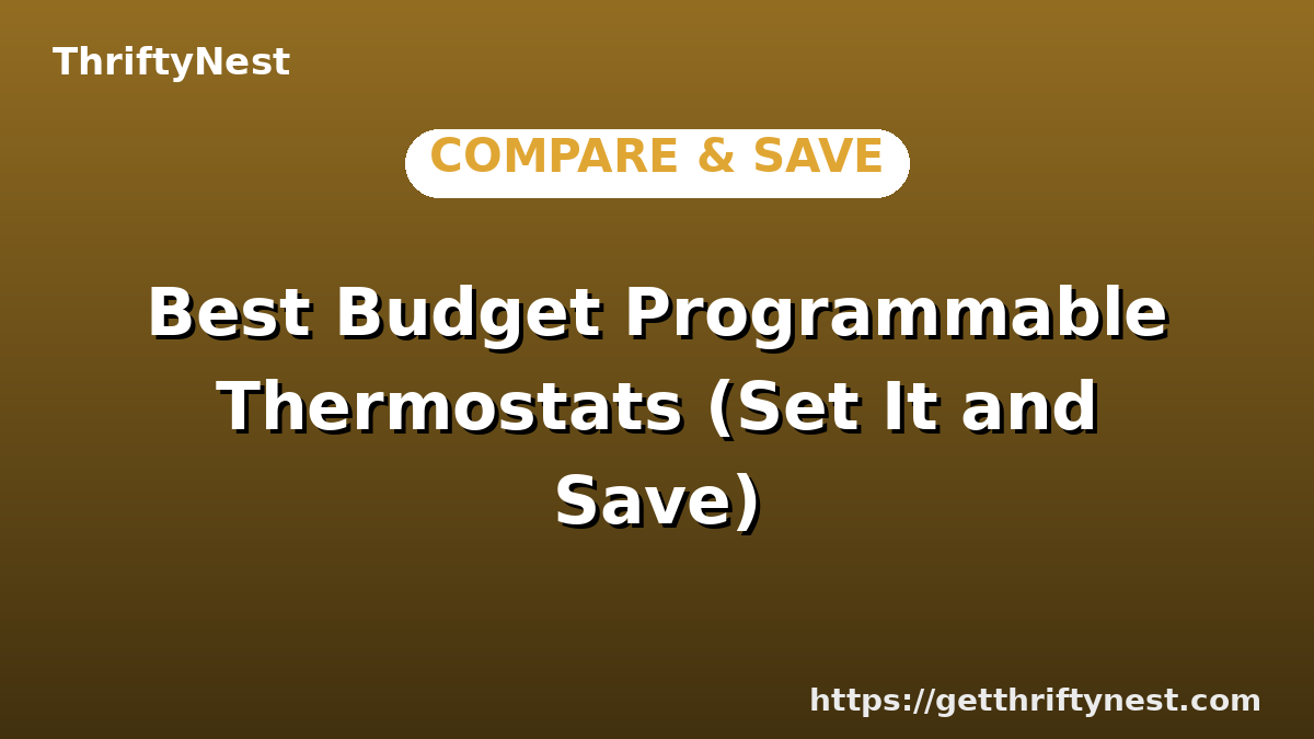 Best Budget Programmable Thermostats (Set It and Save)