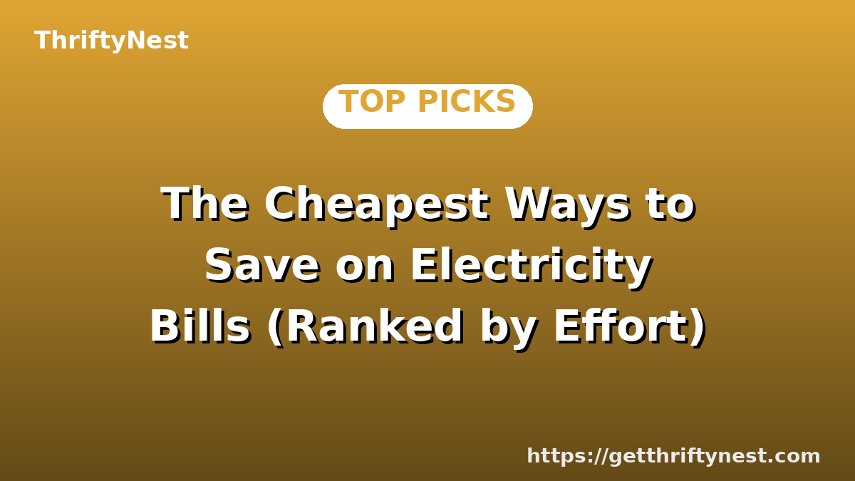 The Cheapest Ways to Save on Electricity Bills (Ranked by Effort)