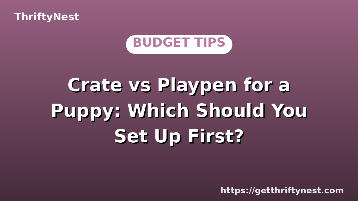 Crate vs Playpen for a Puppy: Which Should You Set Up First?