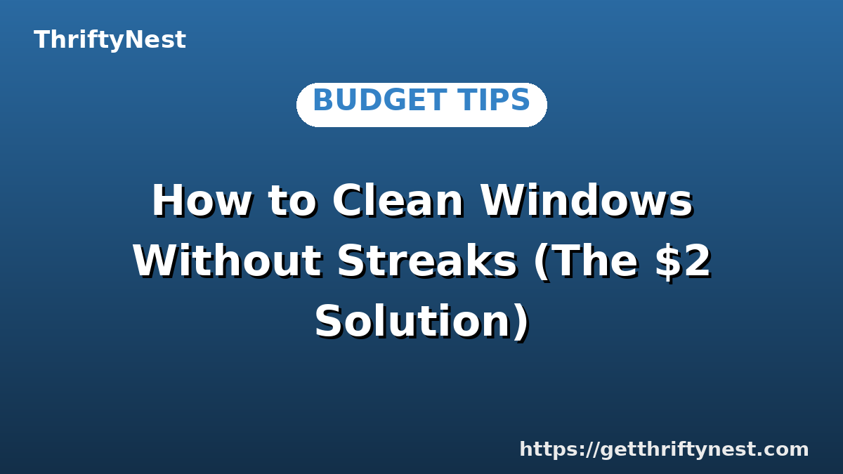 How to Clean Windows Without Streaks (The $2 Solution)