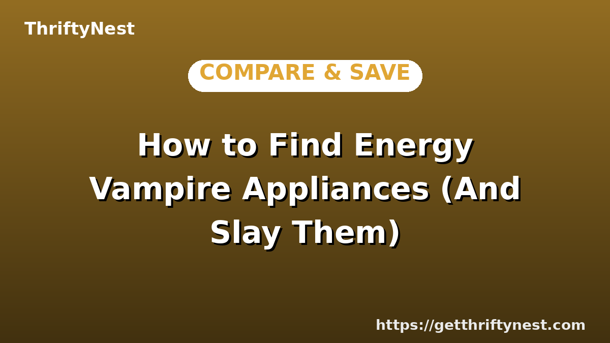 How to Find Energy Vampire Appliances (And Slay Them)