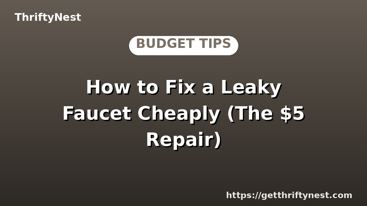 How to Fix a Leaky Faucet Cheaply (The $5 Repair)