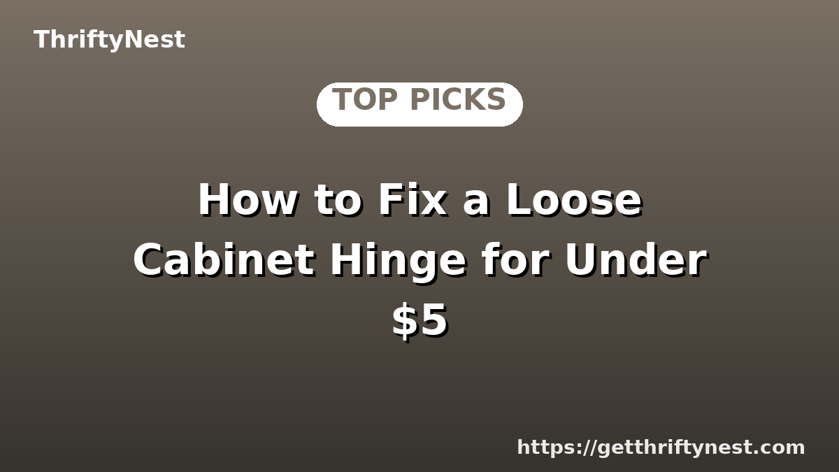 How to Fix a Loose Cabinet Hinge for Under $5
