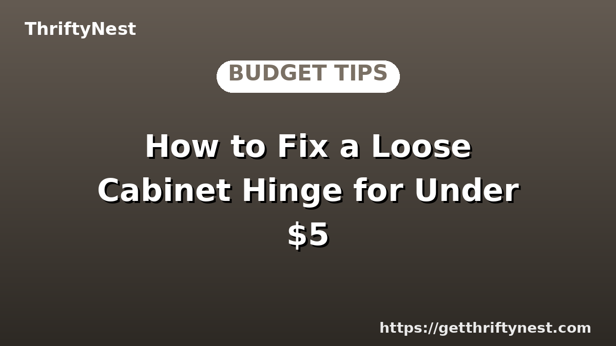 How to Fix a Loose Cabinet Hinge for Under $5