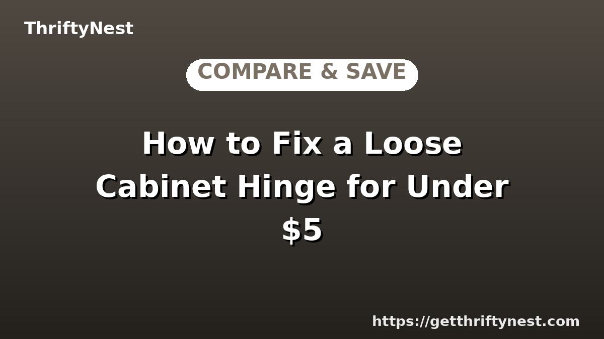 How to Fix a Loose Cabinet Hinge for Under $5