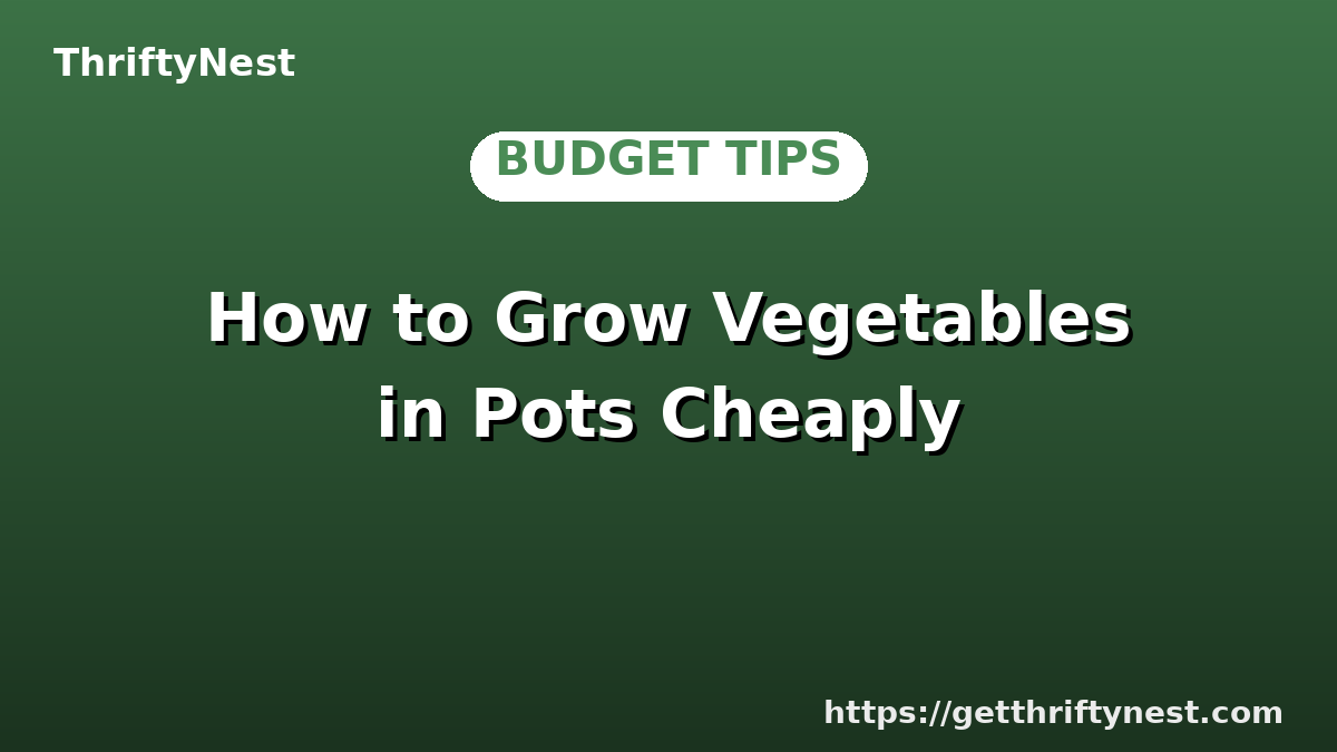 How to Grow Vegetables in Pots Cheaply