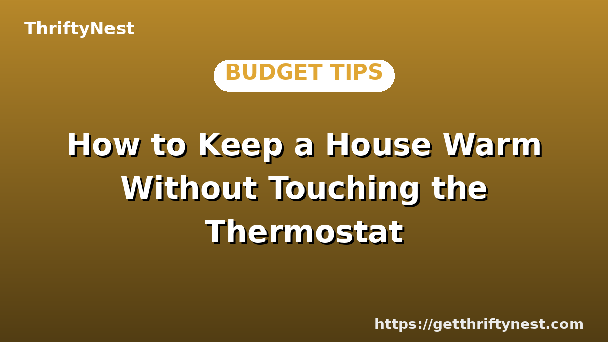 How to Keep a House Warm Without Touching the Thermostat