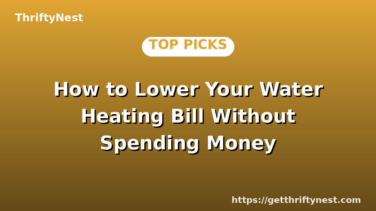 How to Lower Your Water Heating Bill Without Spending Money