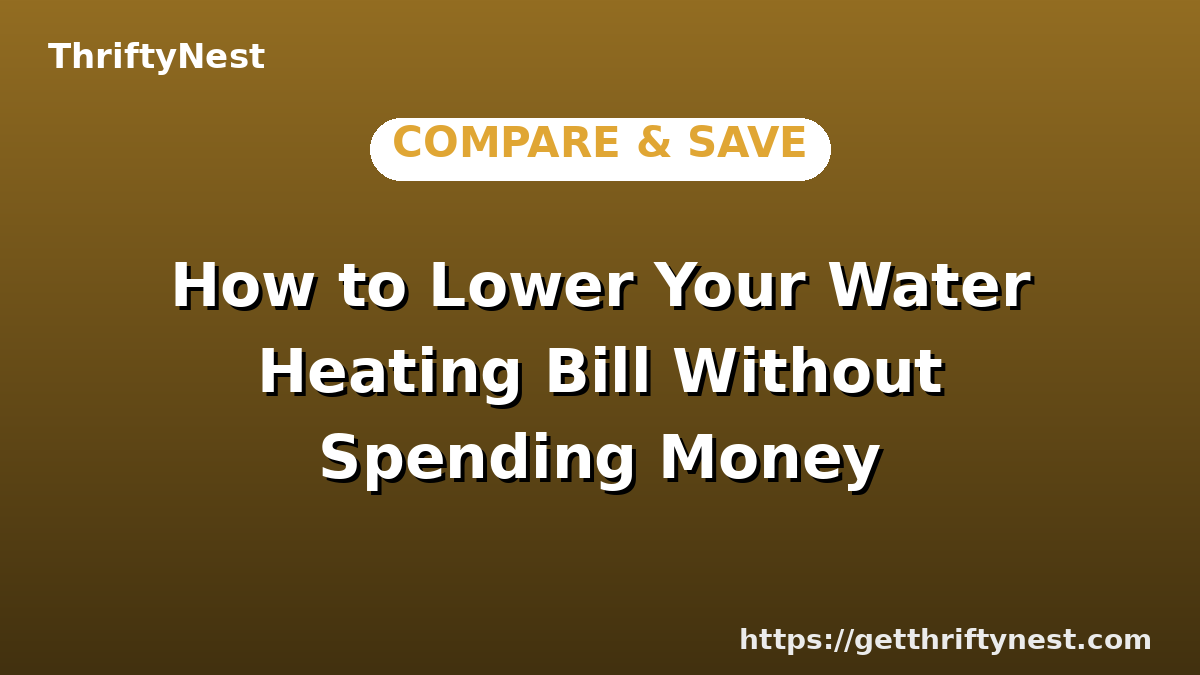 How to Lower Your Water Heating Bill Without Spending Money