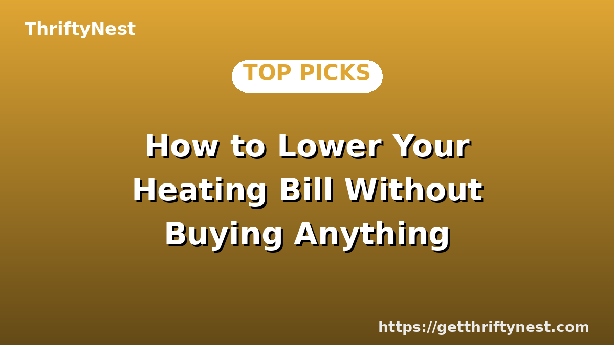 How to Lower Your Heating Bill Without Buying Anything