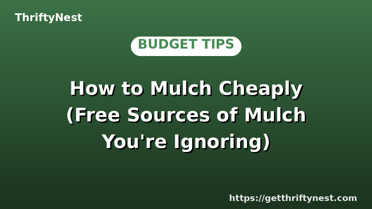 How to Mulch Cheaply (Free Sources of Mulch You're Ignoring)