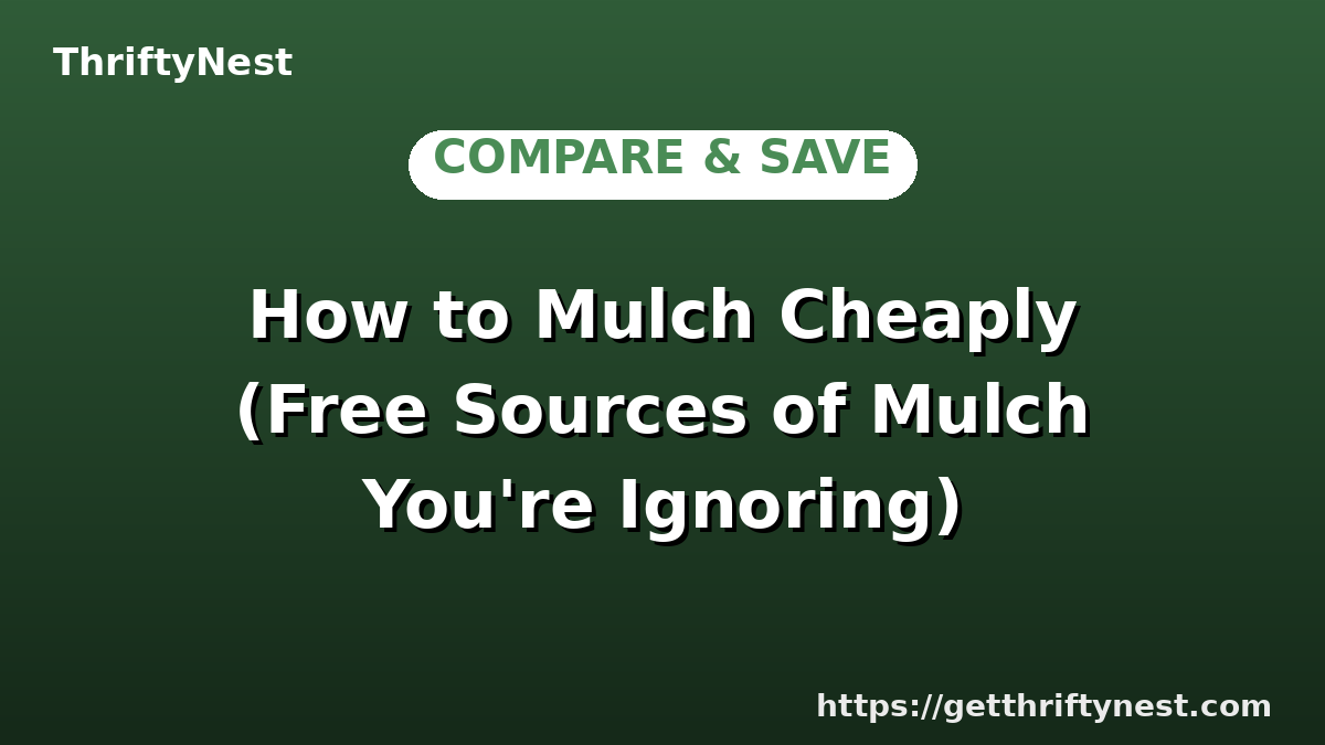How to Mulch Cheaply (Free Sources of Mulch You're Ignoring)