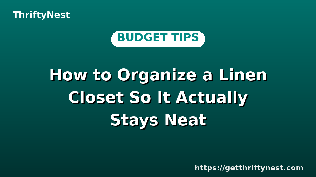 How to Organize a Linen Closet So It Actually Stays Neat