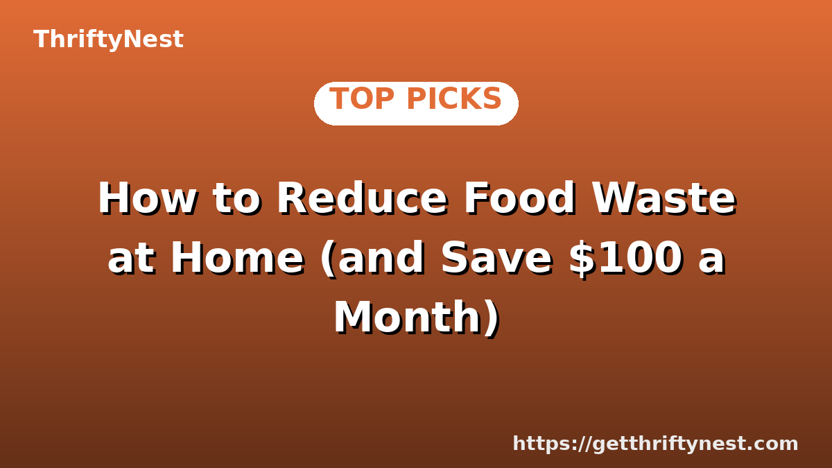 How to Reduce Food Waste at Home (and Save $100 a Month)