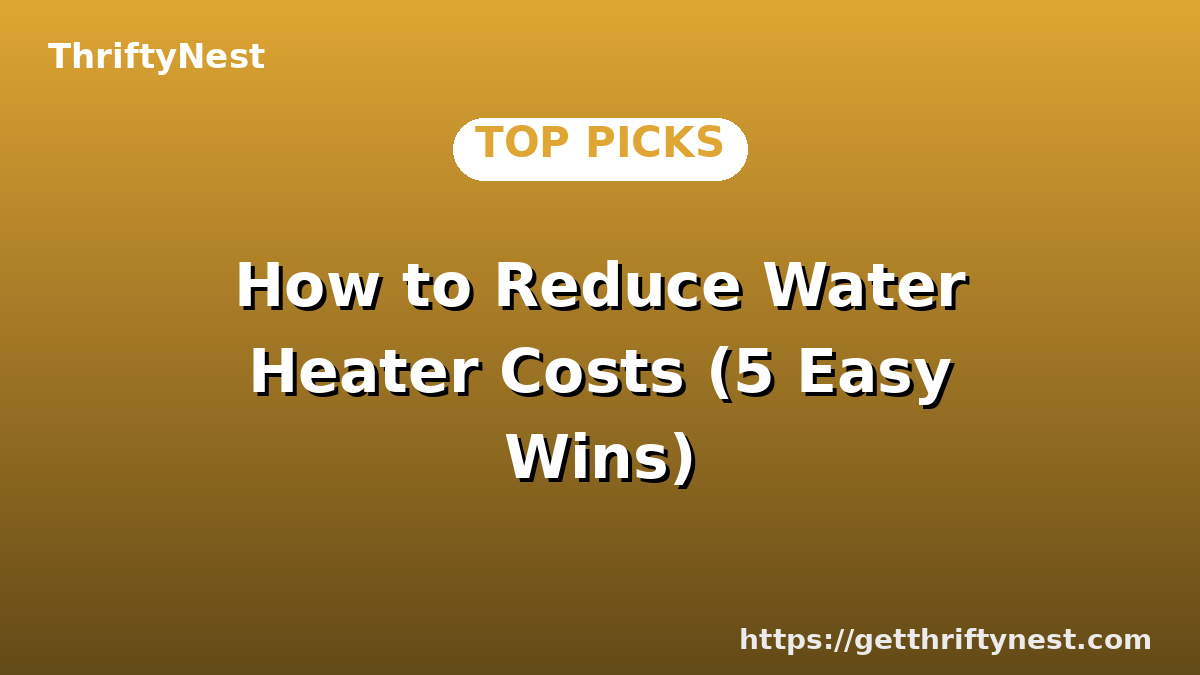 How to Reduce Water Heater Costs (5 Easy Wins)
