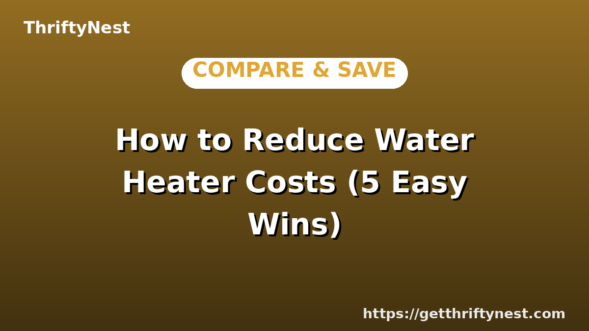 How to Reduce Water Heater Costs (5 Easy Wins)