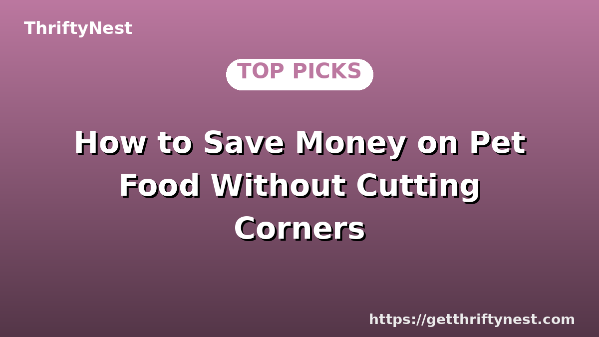 How to Save Money on Pet Food Without Cutting Corners