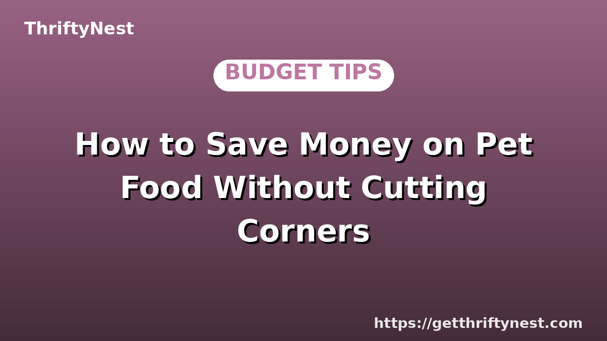 How to Save Money on Pet Food Without Cutting Corners