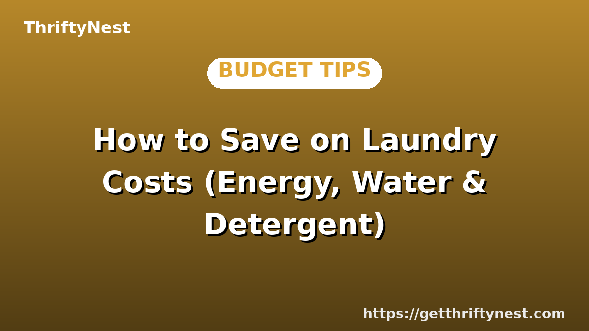 How to Save on Laundry Costs (Energy, Water & Detergent)