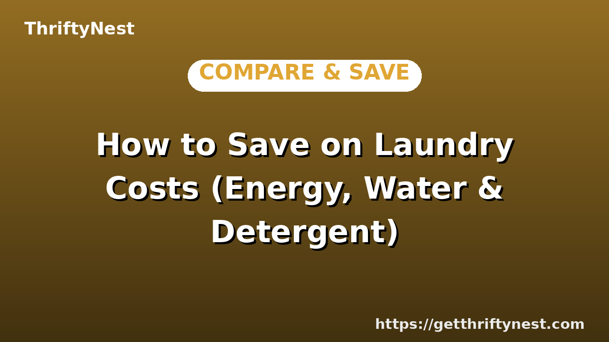How to Save on Laundry Costs (Energy, Water & Detergent)