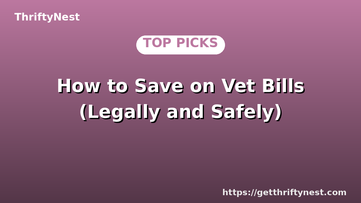 How to Save on Vet Bills (Legally and Safely)