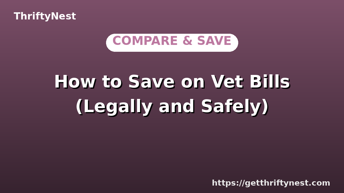 How to Save on Vet Bills (Legally and Safely)