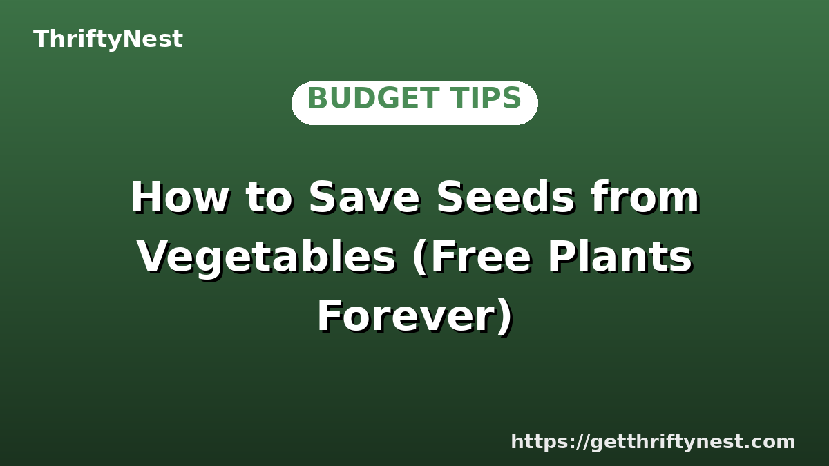 How to Save Seeds from Vegetables (Free Plants Forever)
