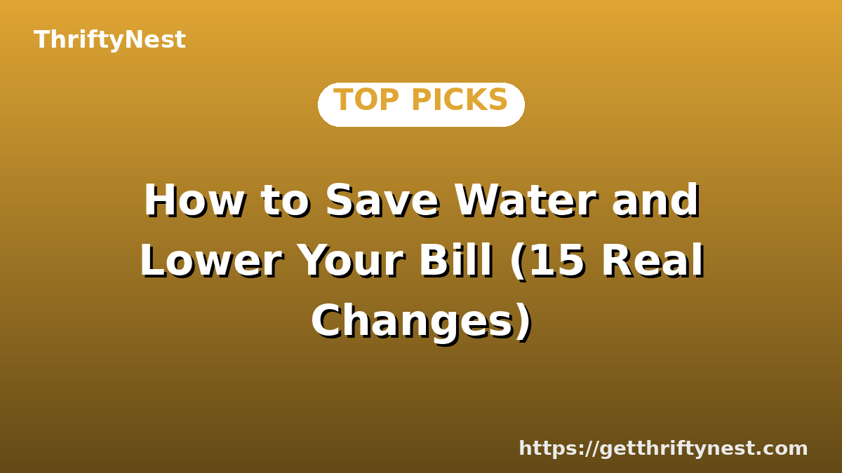 How to Save Water and Lower Your Bill (15 Real Changes)