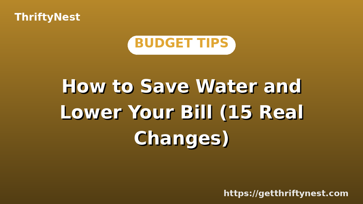 How to Save Water and Lower Your Bill (15 Real Changes)