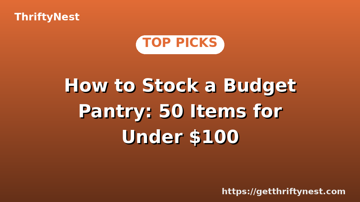 How to Stock a Budget Pantry: 50 Items for Under $100