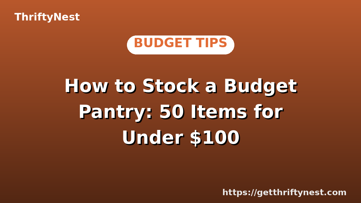 How to Stock a Budget Pantry: 50 Items for Under $100