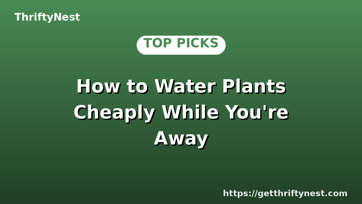 How to Water Plants Cheaply While You're Away