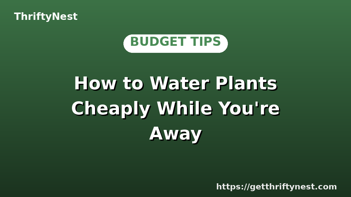 How to Water Plants Cheaply While You're Away