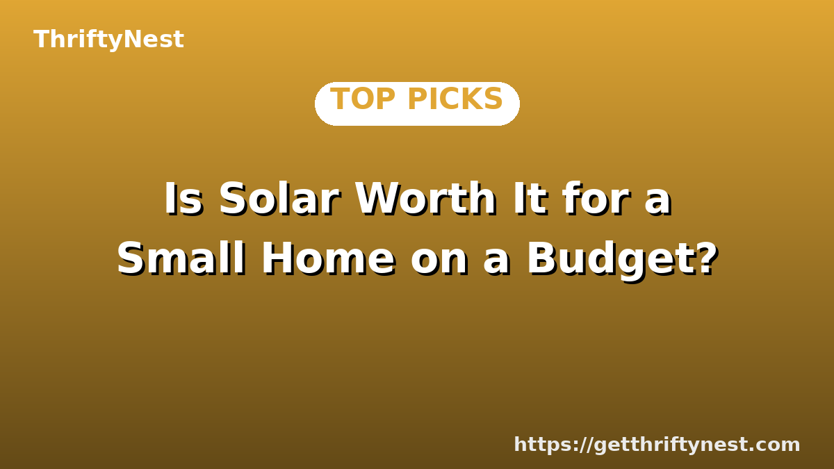 Is Solar Worth It for a Small Home on a Budget?