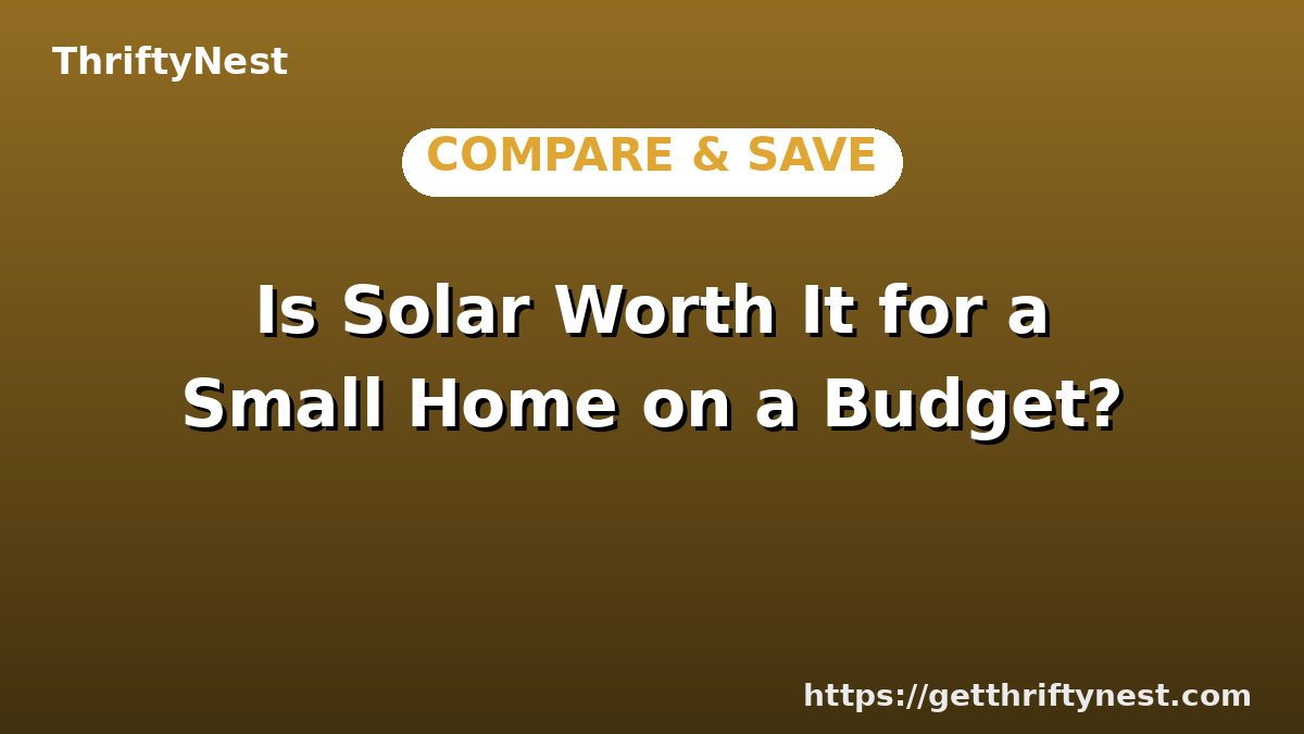 Is Solar Worth It for a Small Home on a Budget?