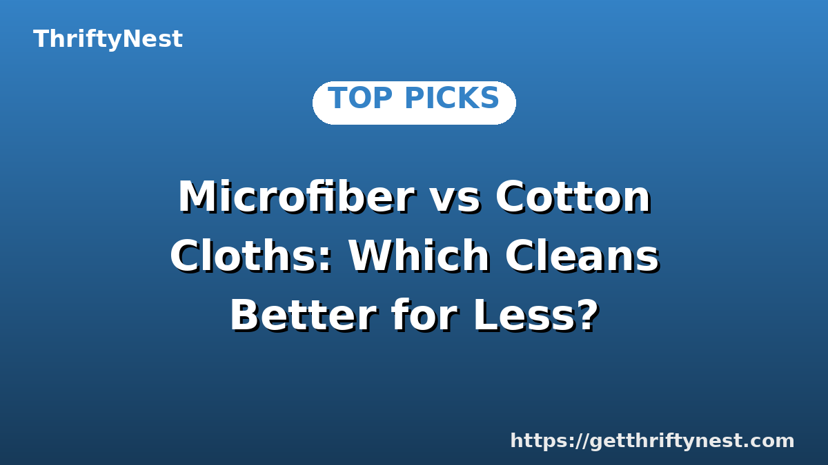 Microfiber vs Cotton Cloths: Which Cleans Better for Less?
