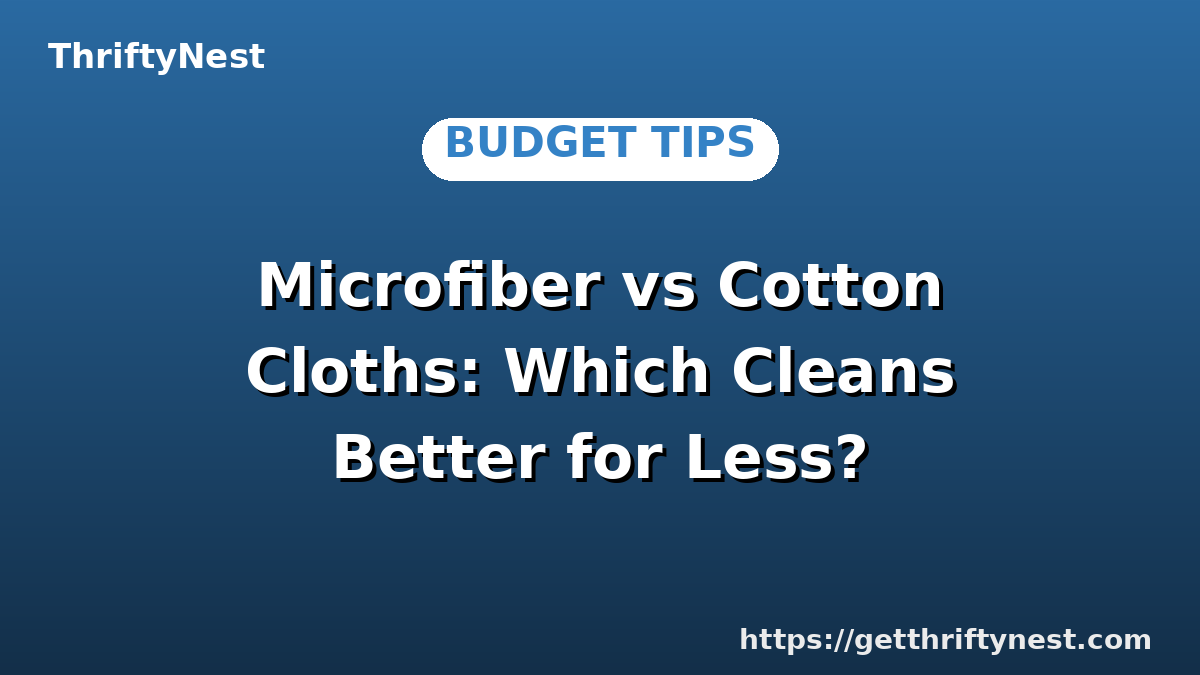 Microfiber vs Cotton Cloths: Which Cleans Better for Less?