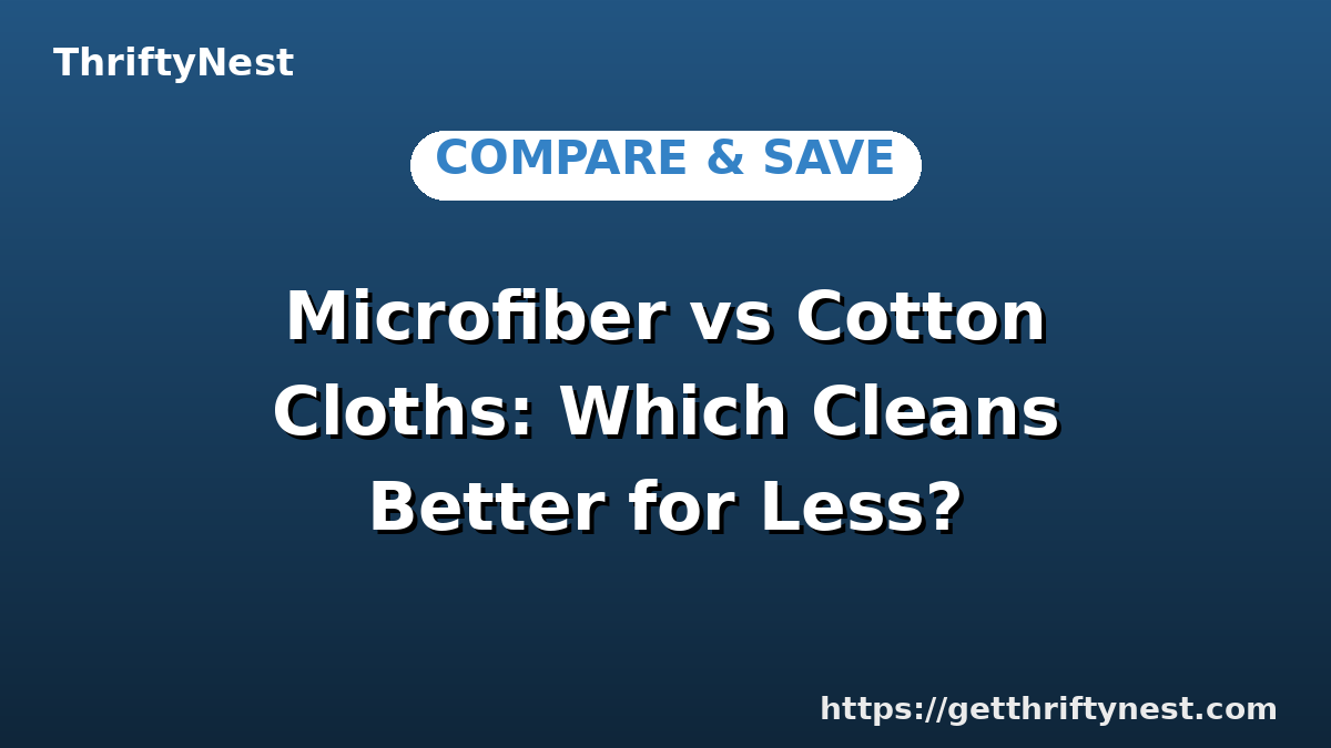 Microfiber vs Cotton Cloths: Which Cleans Better for Less?
