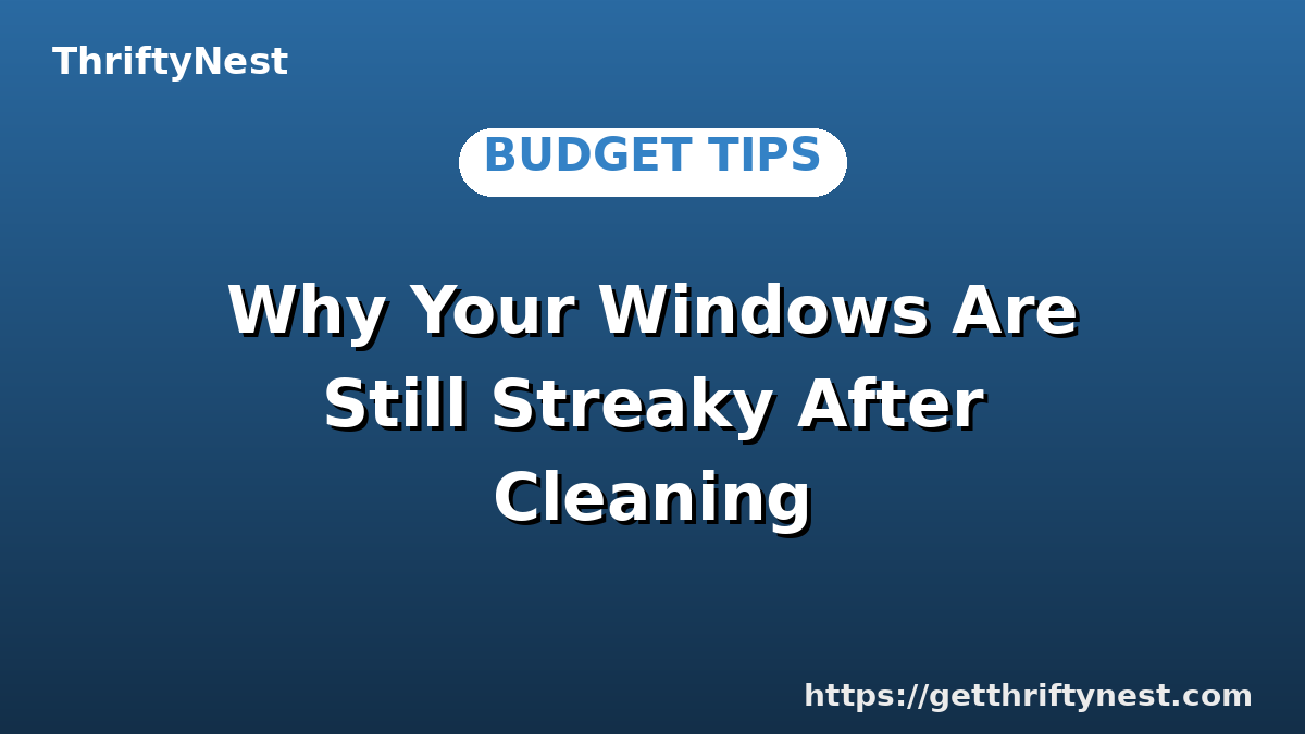 Why Your Windows Are Still Streaky After Cleaning