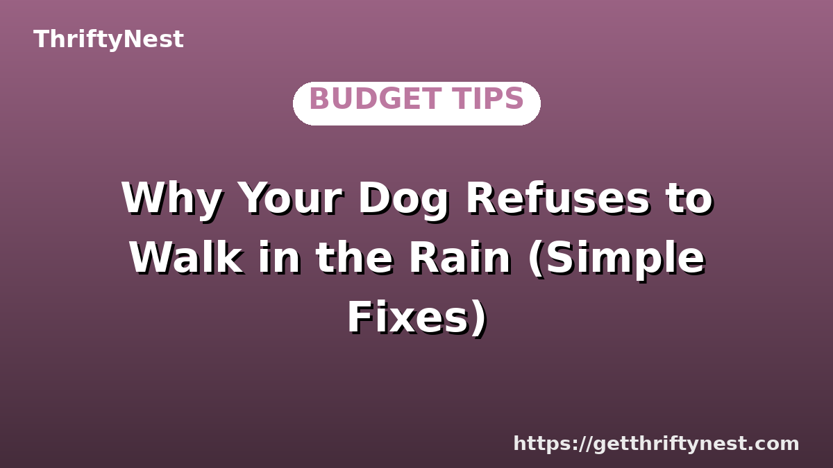 Why Your Dog Refuses to Walk in the Rain (Simple Fixes)