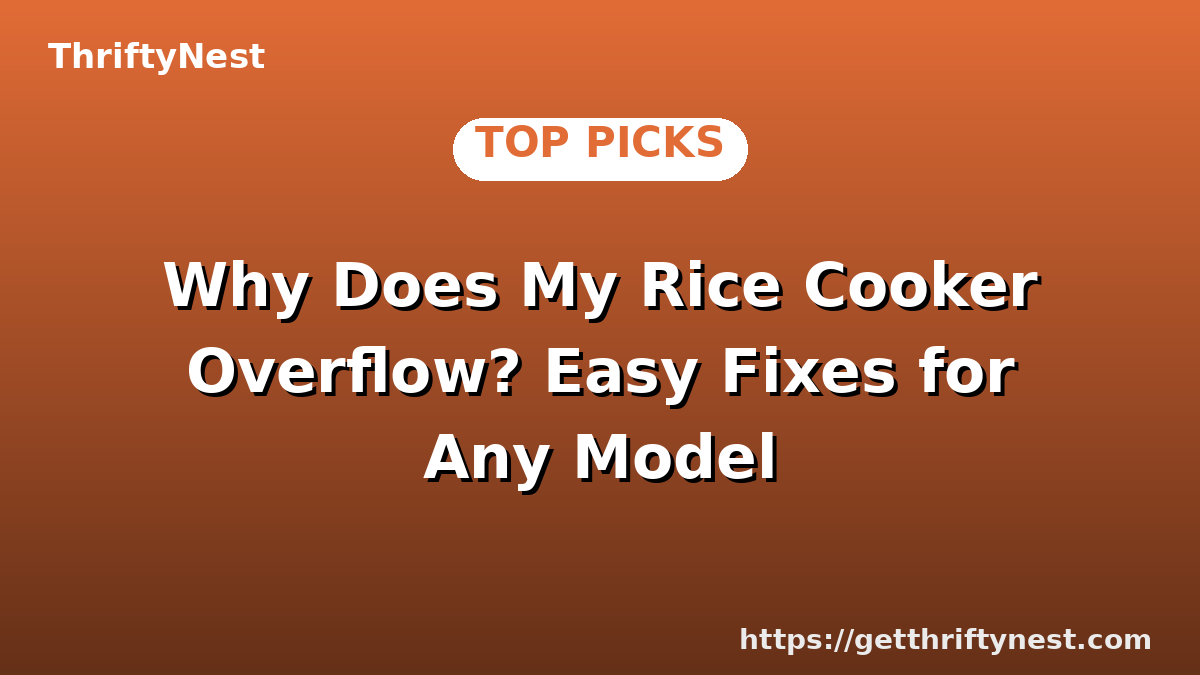 Why Does My Rice Cooker Overflow? Easy Fixes for Any Model