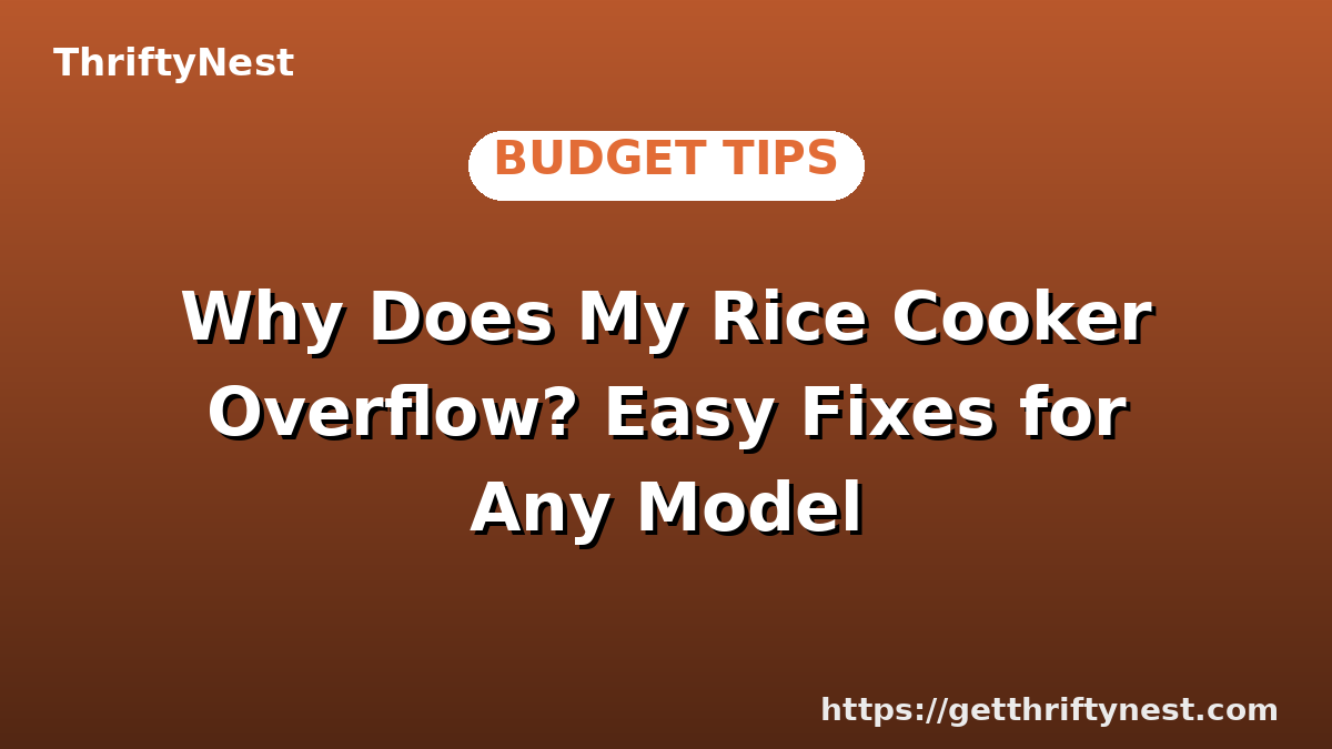 Why Does My Rice Cooker Overflow? Easy Fixes for Any Model